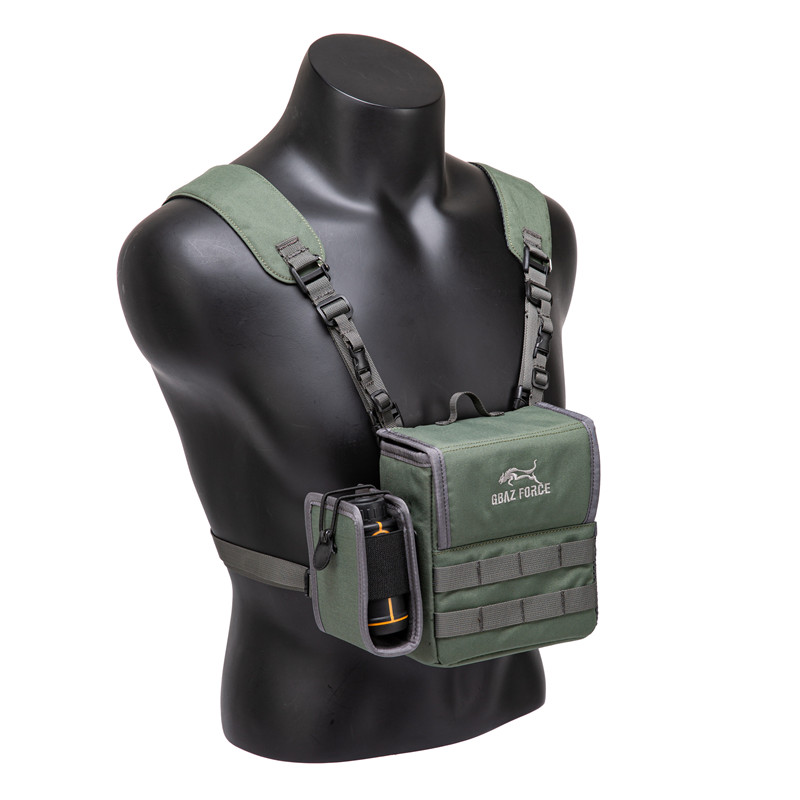 Magnetic Control Binocular Bag Harness with Rangefinder Pouch (Green)